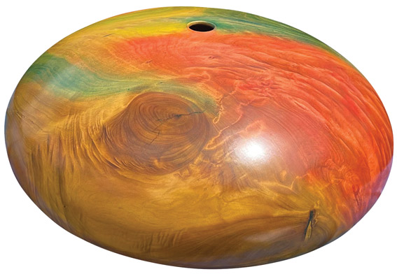 Rene Baxalle nz woodturning, coloured orb
